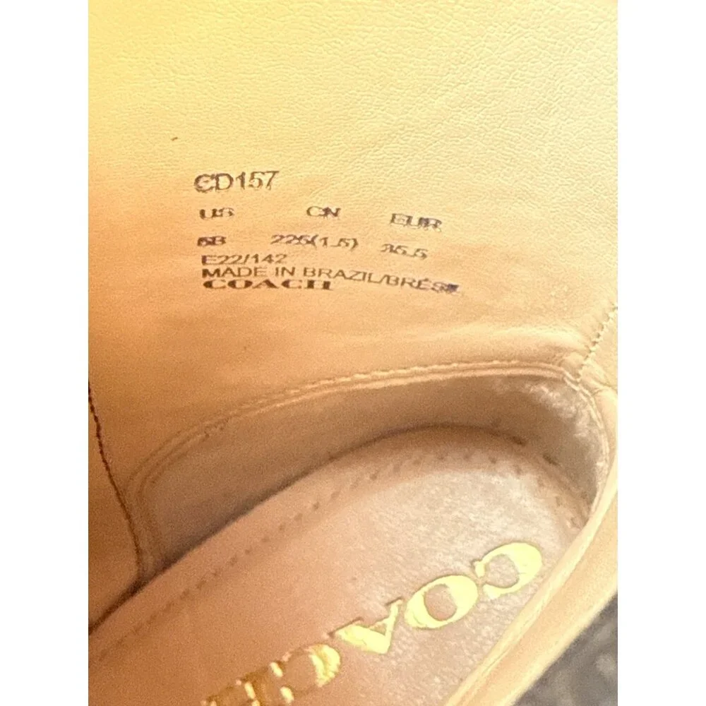 COACH‎ Olivia Black Leather Bootie Block Heel Women's Size 5B